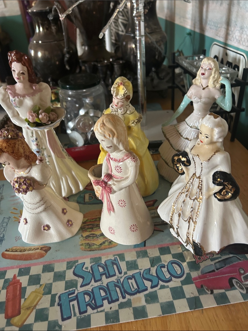 Porcelain Figurine Collection - White and Cream Decorative Home Accent